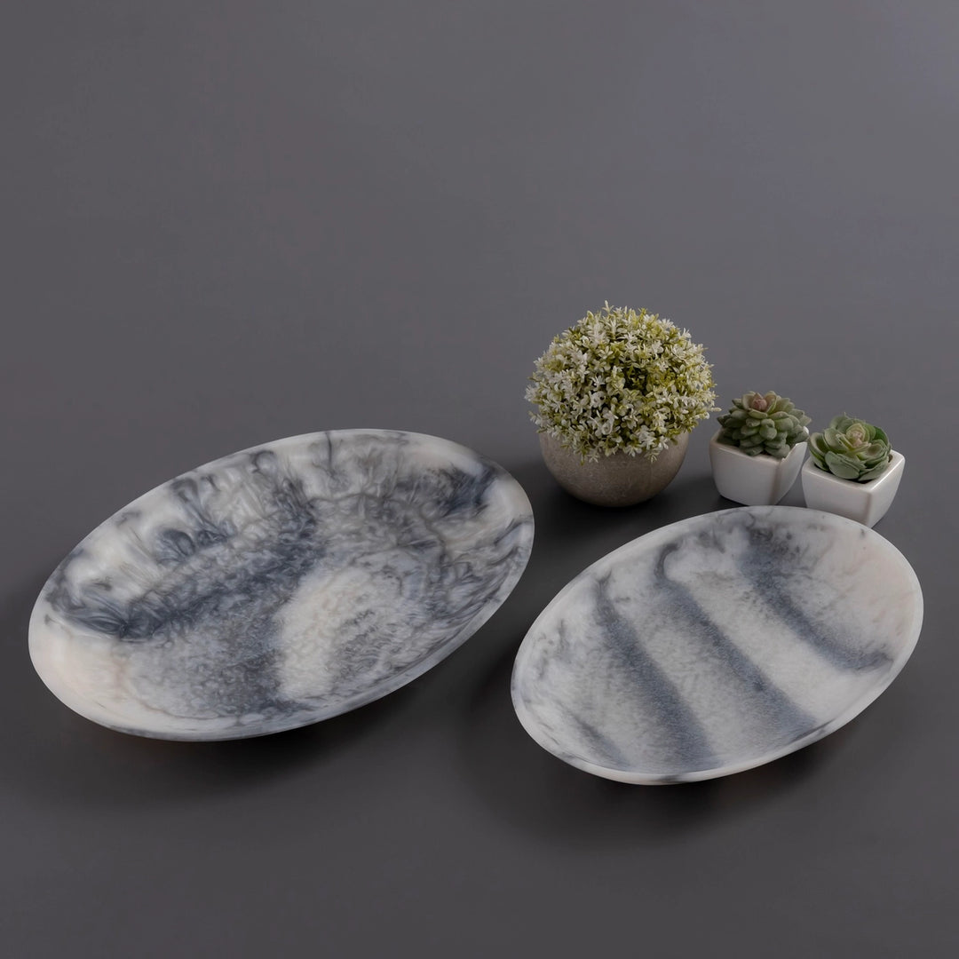 Oval Resin Platter - set of 2