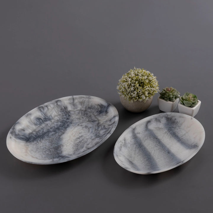 Oval Resin Platter - set of 2