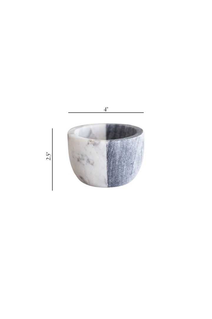 half white half gray marble bowl with dimensions