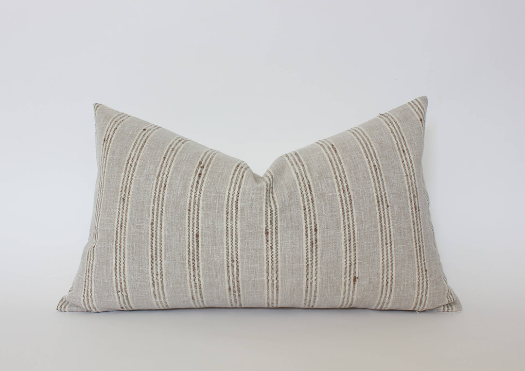 Neutral Striped Throw Pillow Cover | Landyn: 18x18
