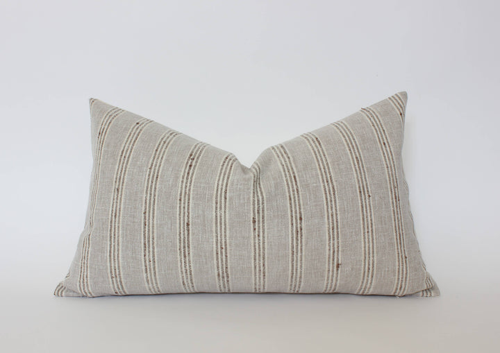Neutral Striped Throw Pillow Cover | Landyn: 18x18