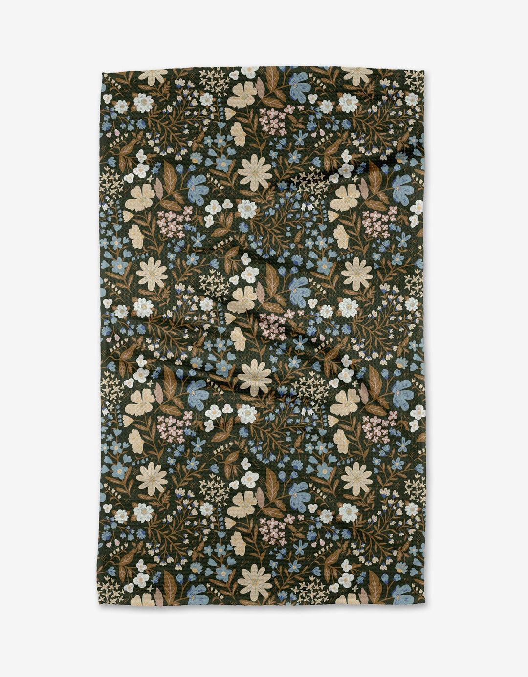 Floral patterned geometry towel with a dark background