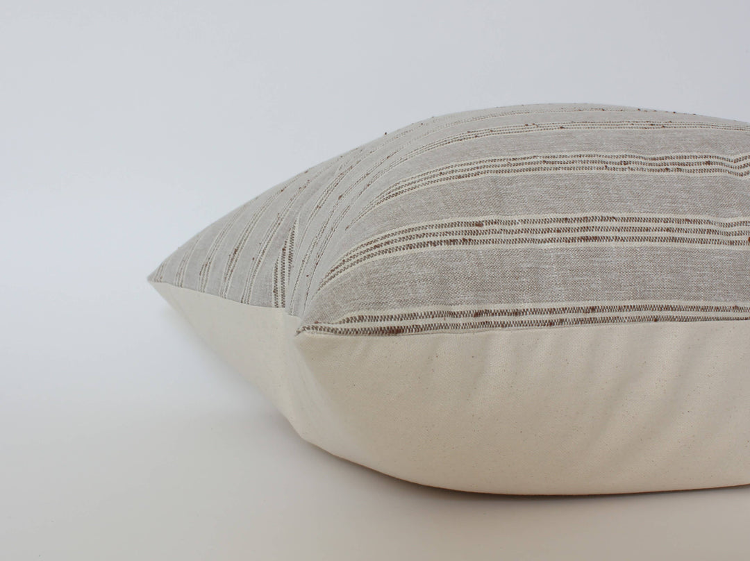 Neutral Striped Throw Pillow Cover | Landyn: 18x18