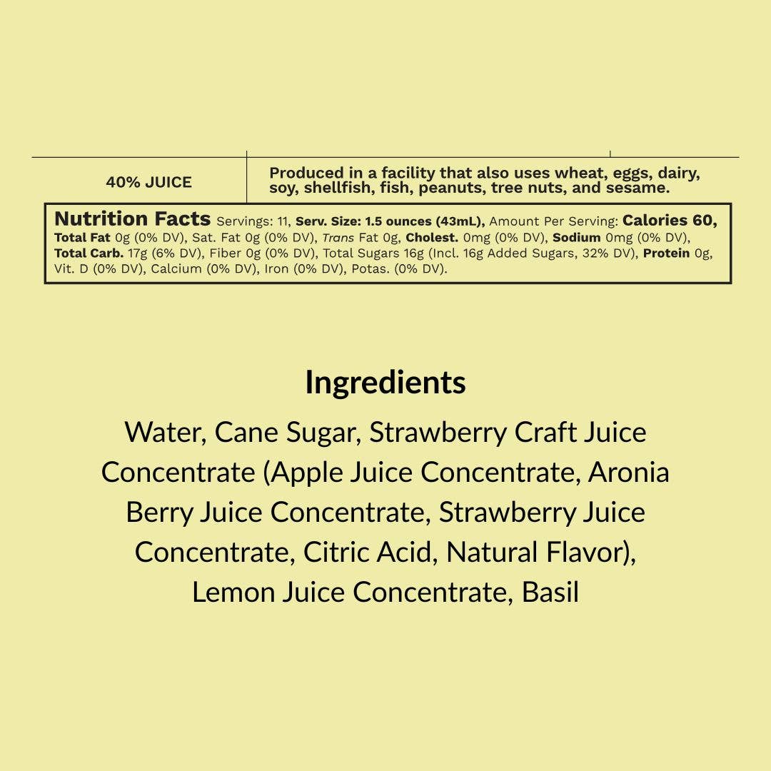 Strawberry & Basil Cocktail Mixer, 16 fl oz