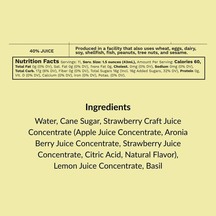 Strawberry & Basil Cocktail Mixer, 16 fl oz