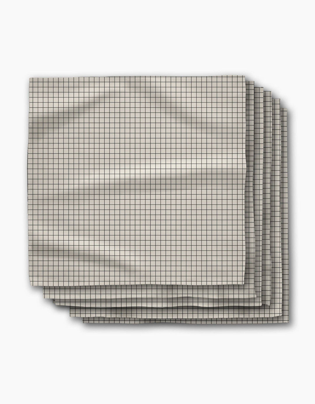 Stack of checkered napkins on a white background