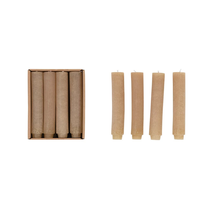 Unscented Pleated Taper Candles in Box, Set of 12