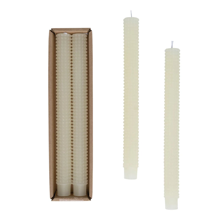 Hobnail Cream Taper Candes