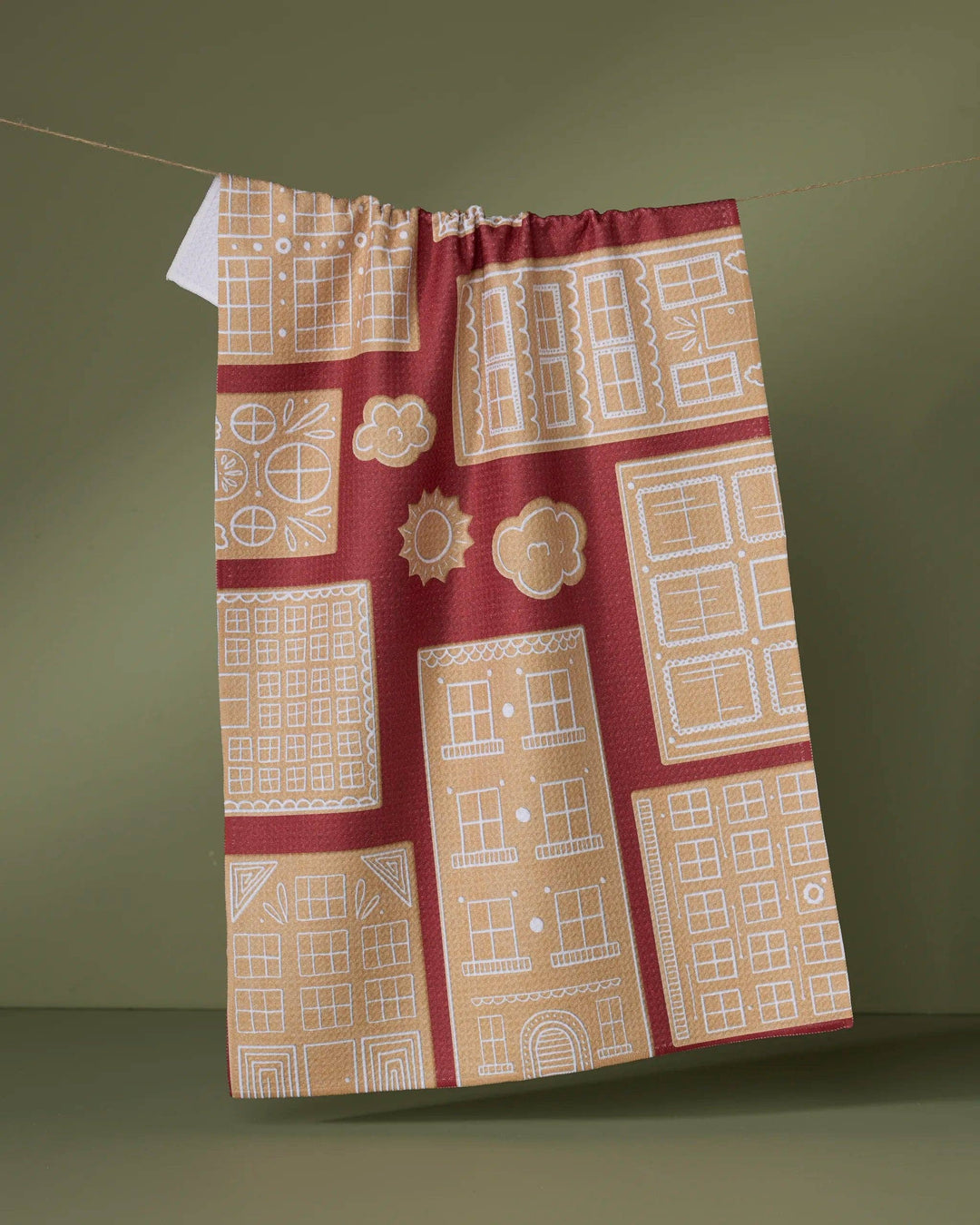 Gingerbread City Geometry Towel