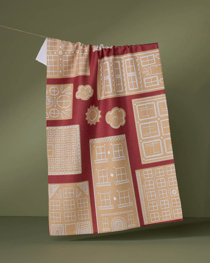 Gingerbread City Geometry Towel
