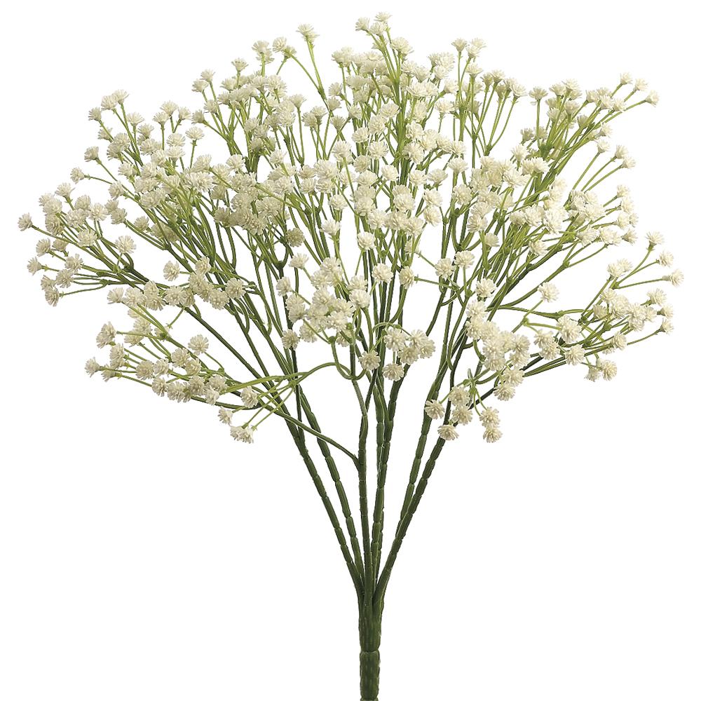 Artificial white baby's breath branch on 