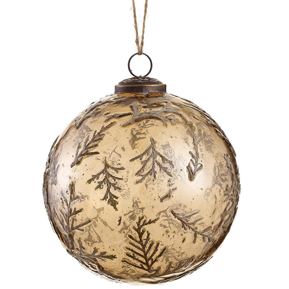 Engraved Glass Ball Ornament