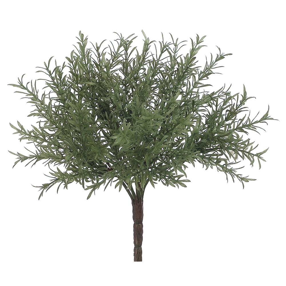 Artificial bush with green leaves on a white background