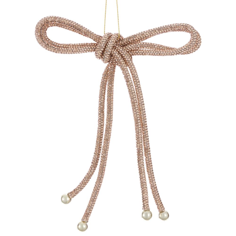 copper bow ornament with rhinestones