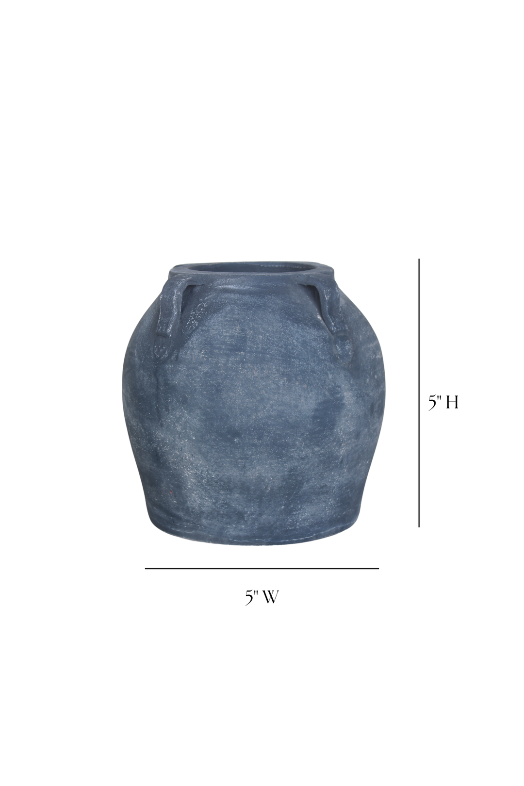 black washed terracotta vase with handles and dimensions