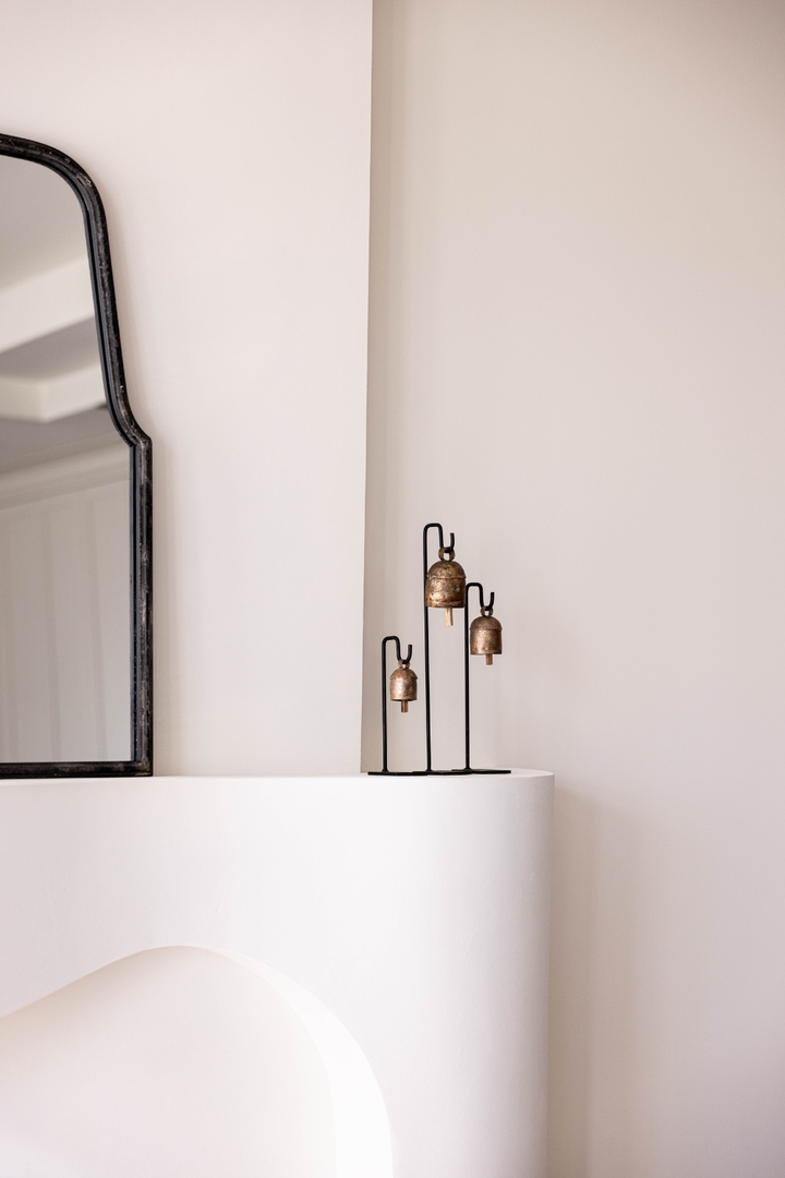 Vintage Inspired Iron Bell Stands Shelf Styling