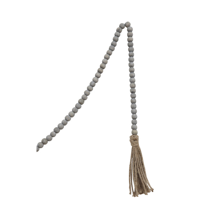 Jute and Wood Bead Garland with Tassels