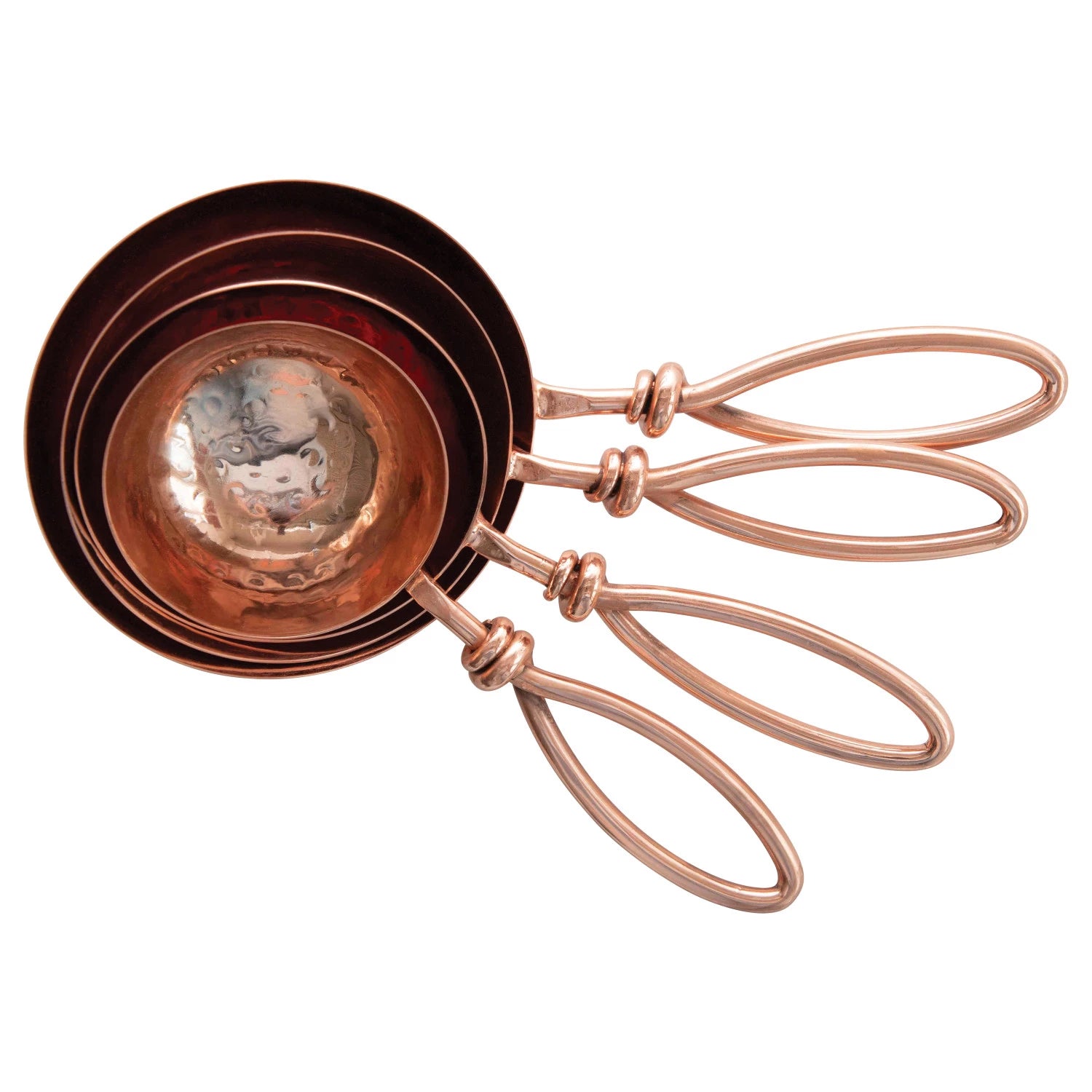 Hammered Stainless Steel Scoops with Tie