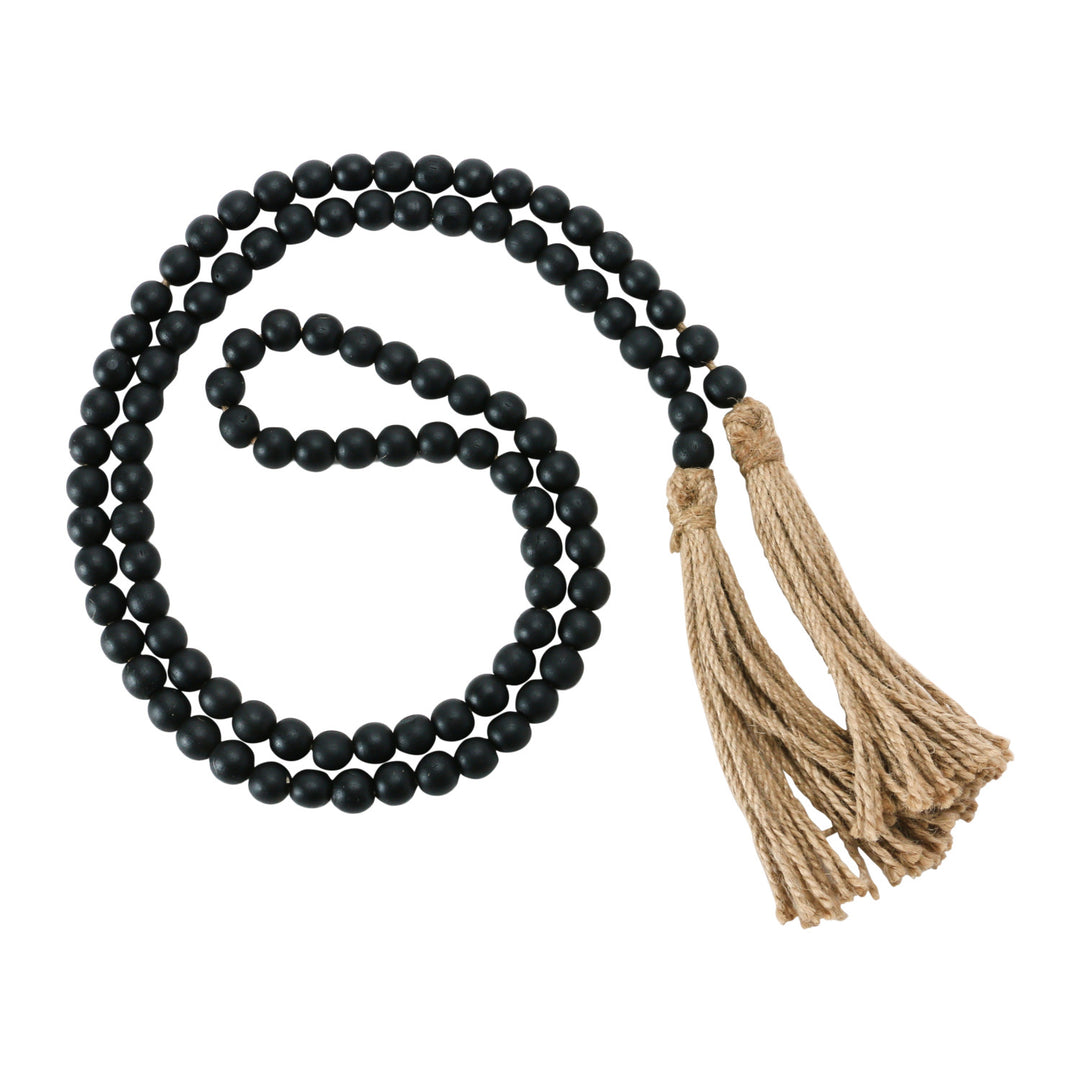 Jute and Wood Bead Garland with Tassels