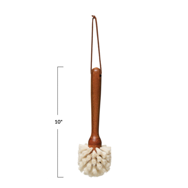 Beech Wood Dish Brush with Leather Tie