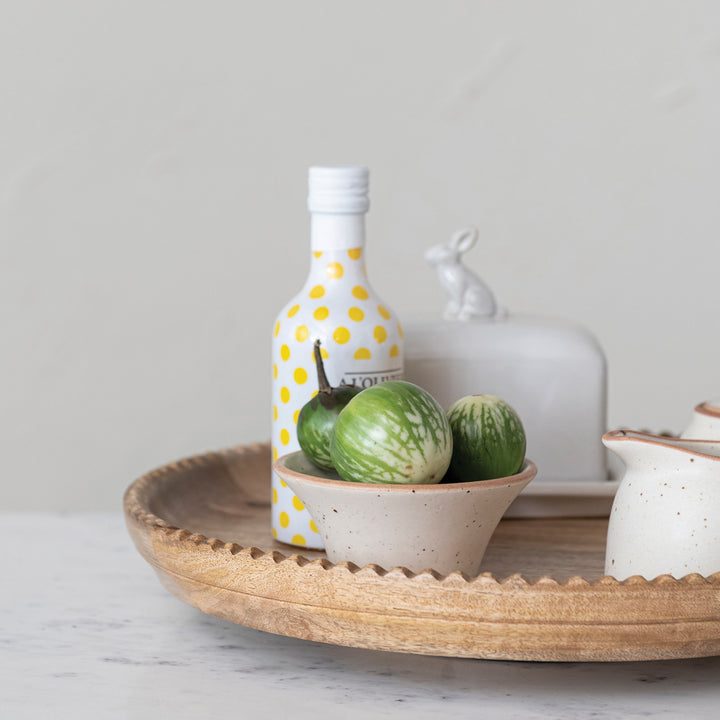 Mango Wood Lazy Susan w/ Scalloped Edge