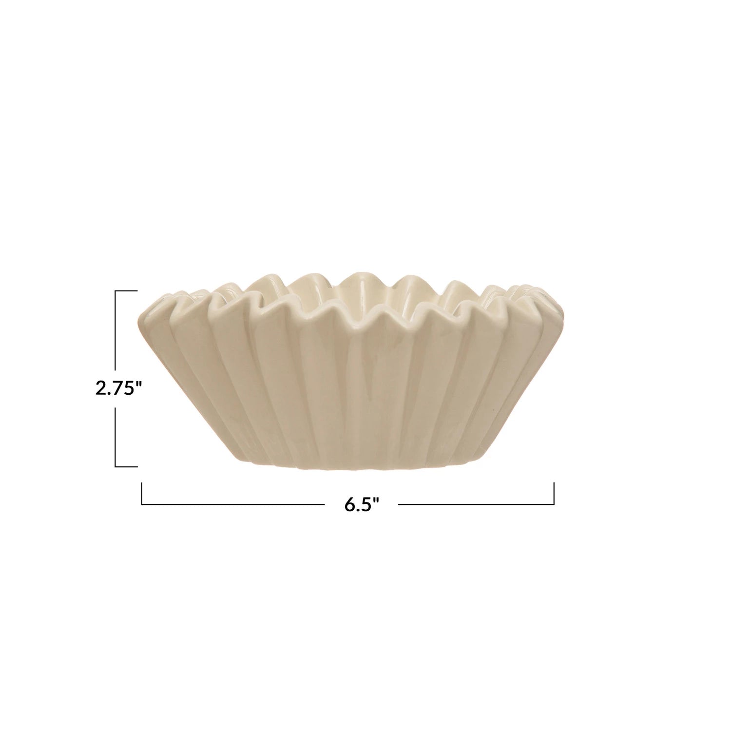 Stoneware Fluted Bowl - Thumbnail 4