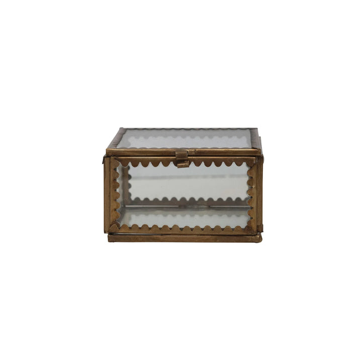 Brass & Glass Display Box w/ Scalloped Edges