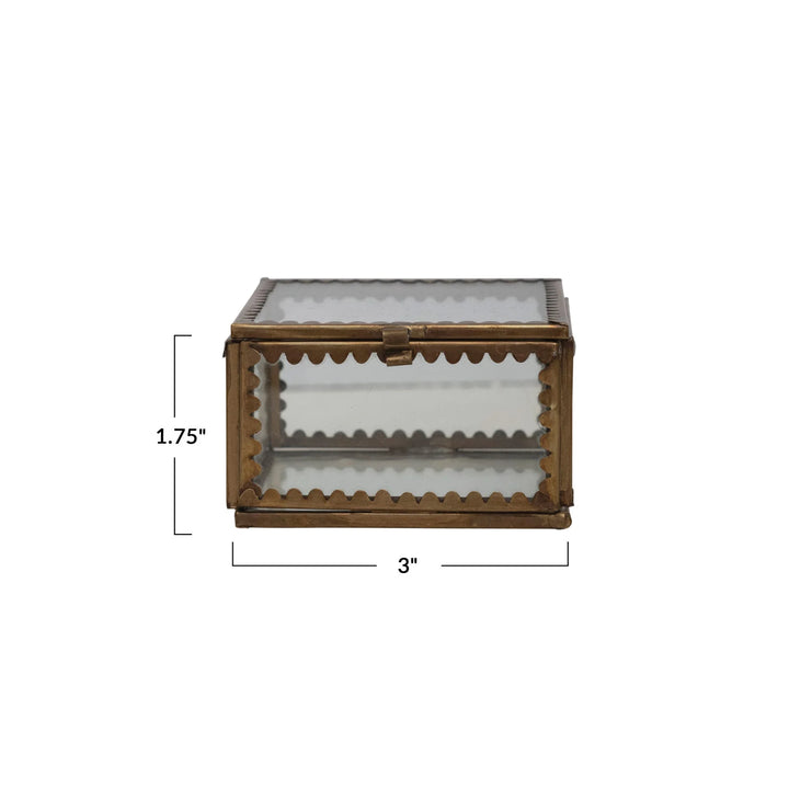 Brass & Glass Display Box w/ Scalloped Edges