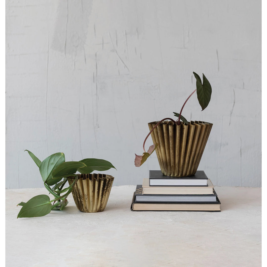 plant pots h&m Fluted Metal Planter – Shop Holland House