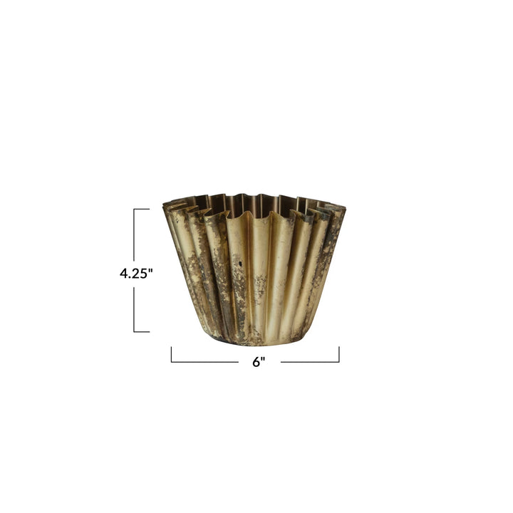 Fluted Metal Planter