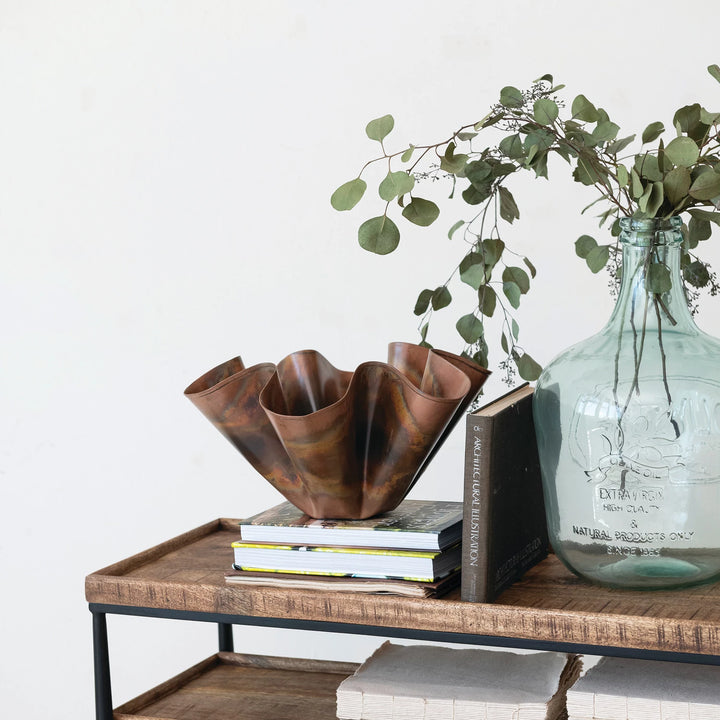 Ruffled Copper Bowl