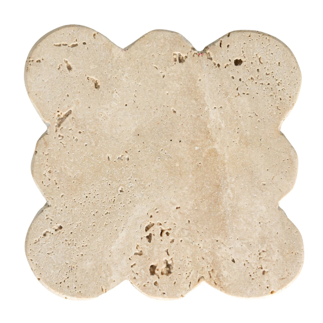 Travertine Coasters w/ Scalloped Edge