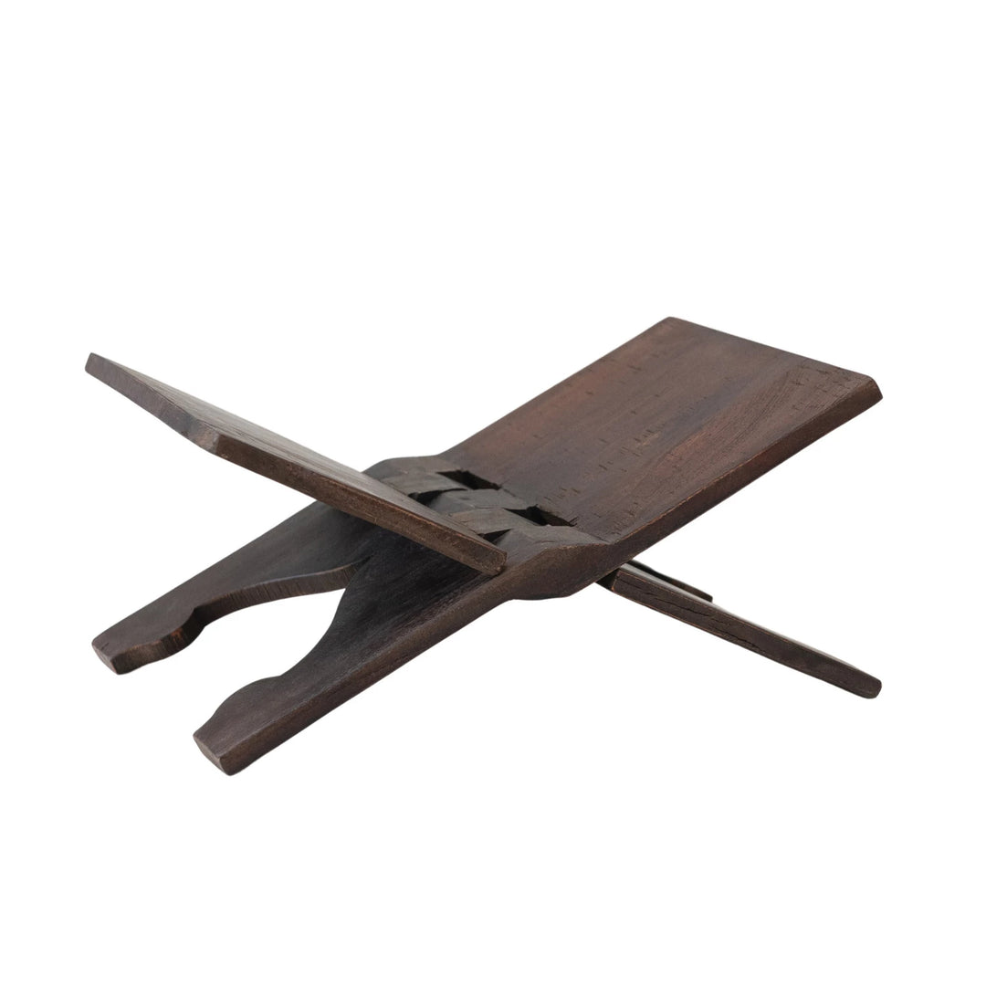 Wooden book stand on a white background