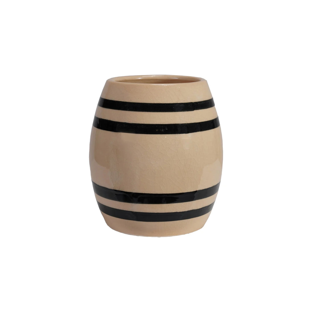 Striped Stoneware Vase