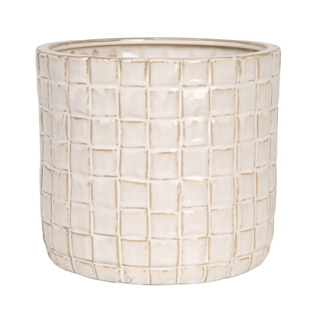 Stoneware Woven Textured Pot