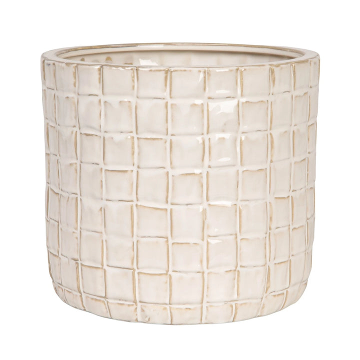 Stoneware Woven Textured Pot