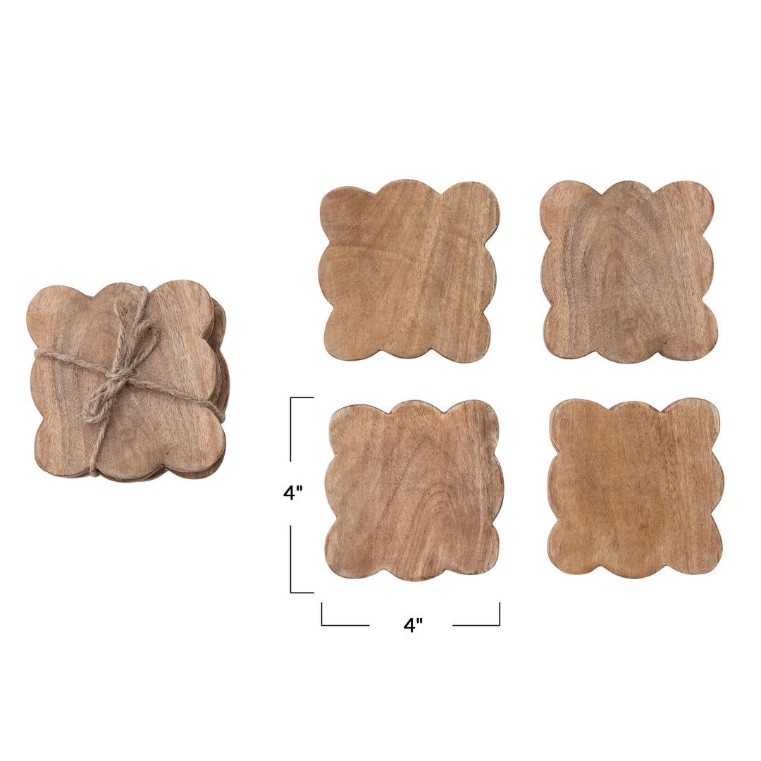 Mango Wood Scalloped Coasters