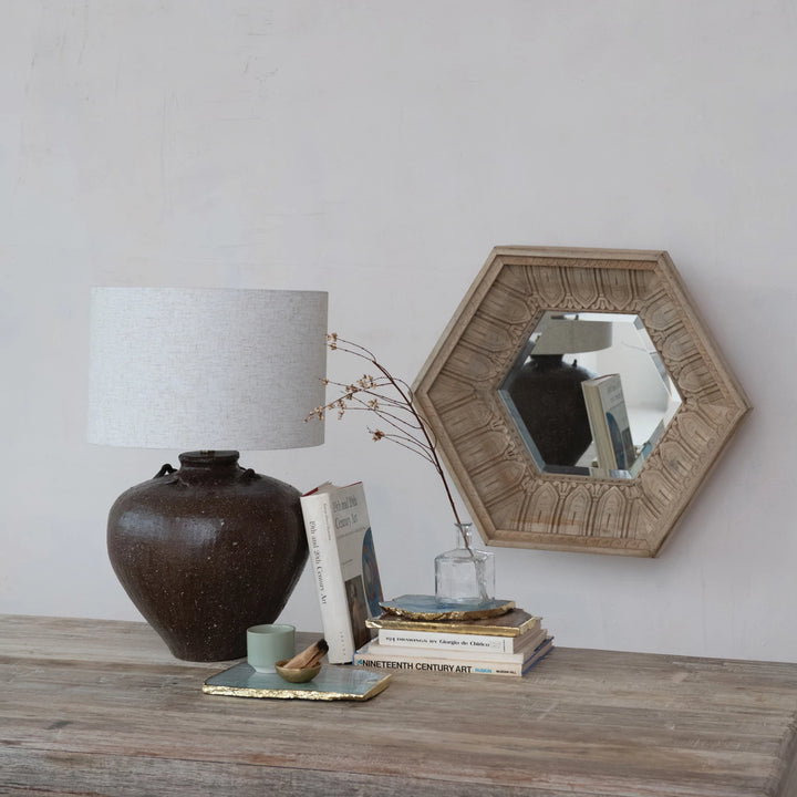 Textured Stoneware Table Lamp