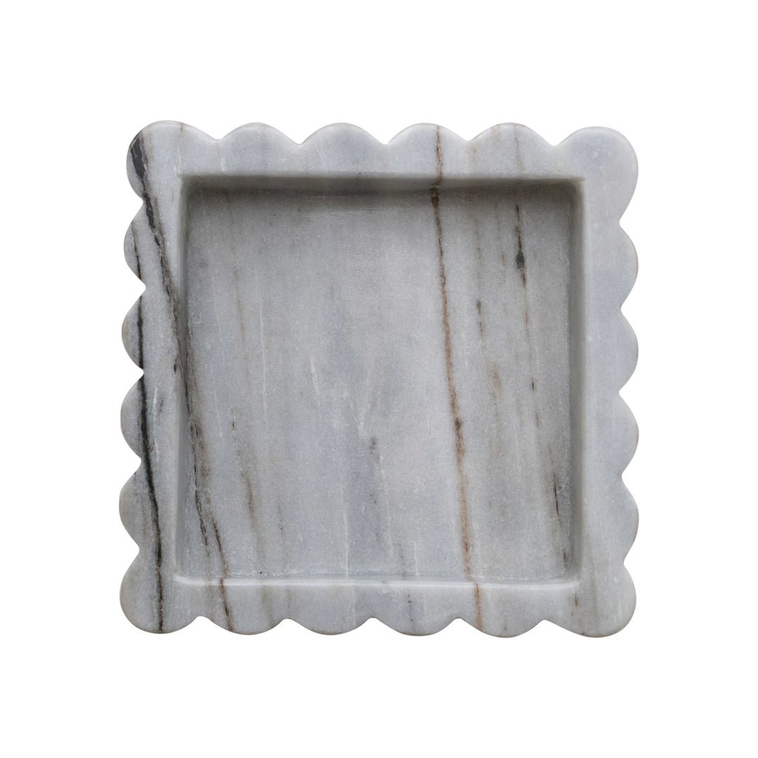 Marble Scalloped Tray