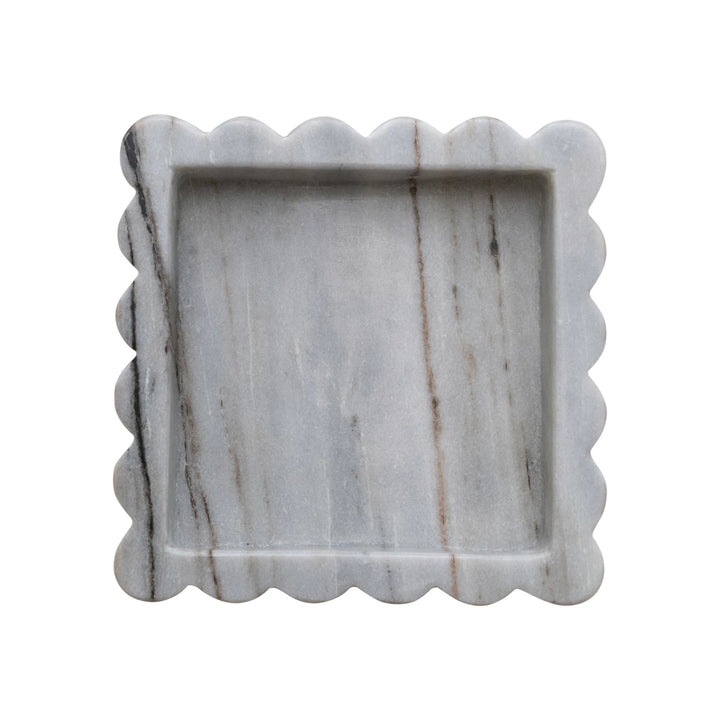 Marble Scalloped Tray