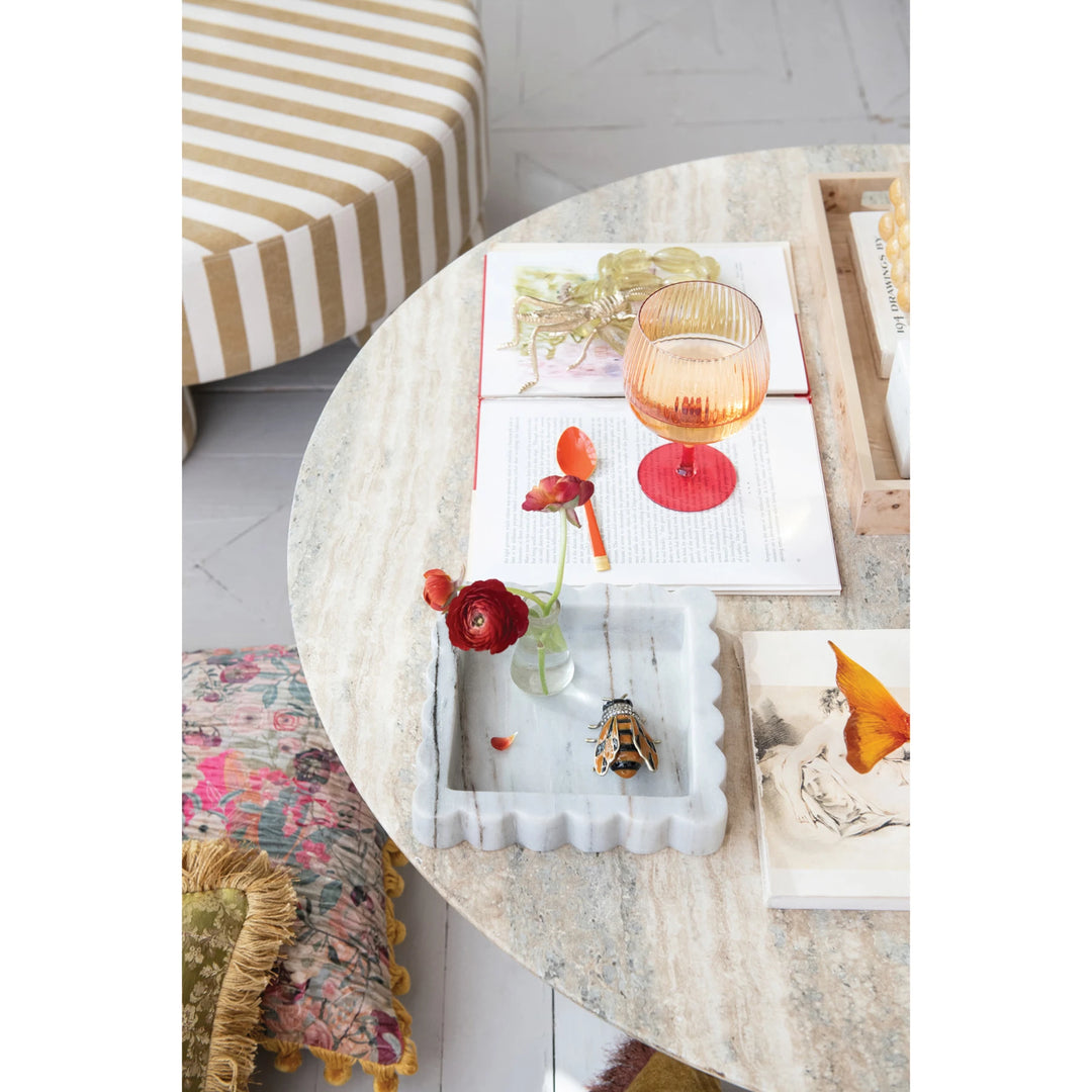 Marble Scalloped Tray
