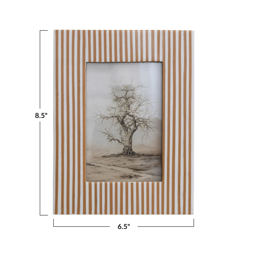Caramel Striped Resin Photo Frame