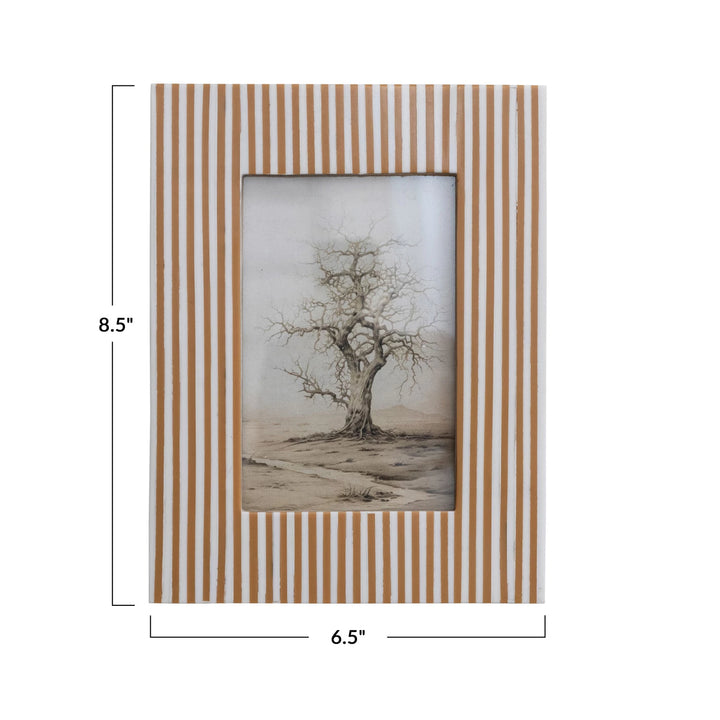 Caramel Striped Resin Photo Frame