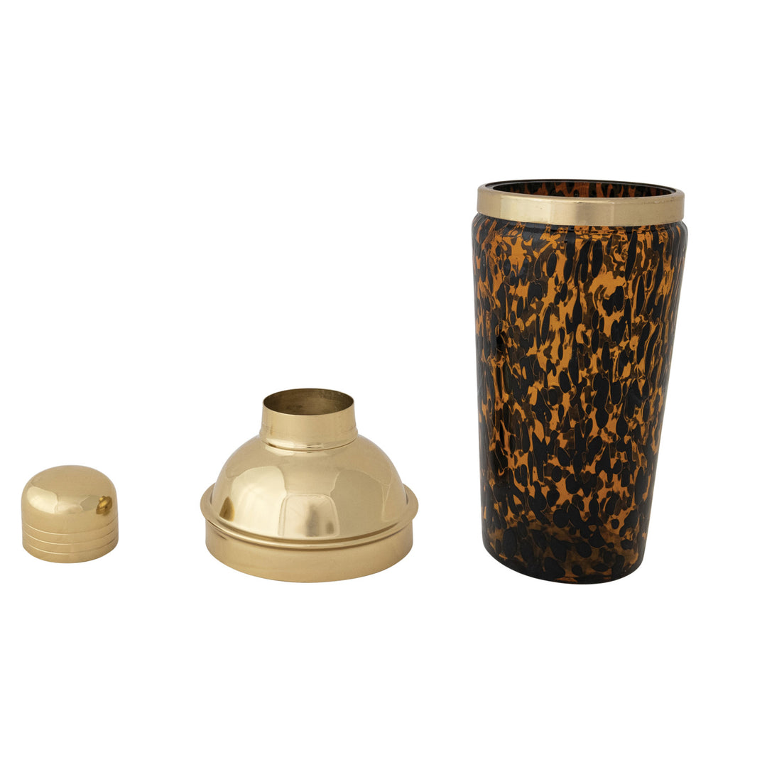 Confetti Glass Cocktail Shaker w/ Stainless Steel Top