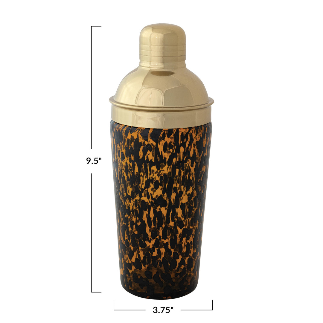 Confetti Glass Cocktail Shaker w/ Stainless Steel Top