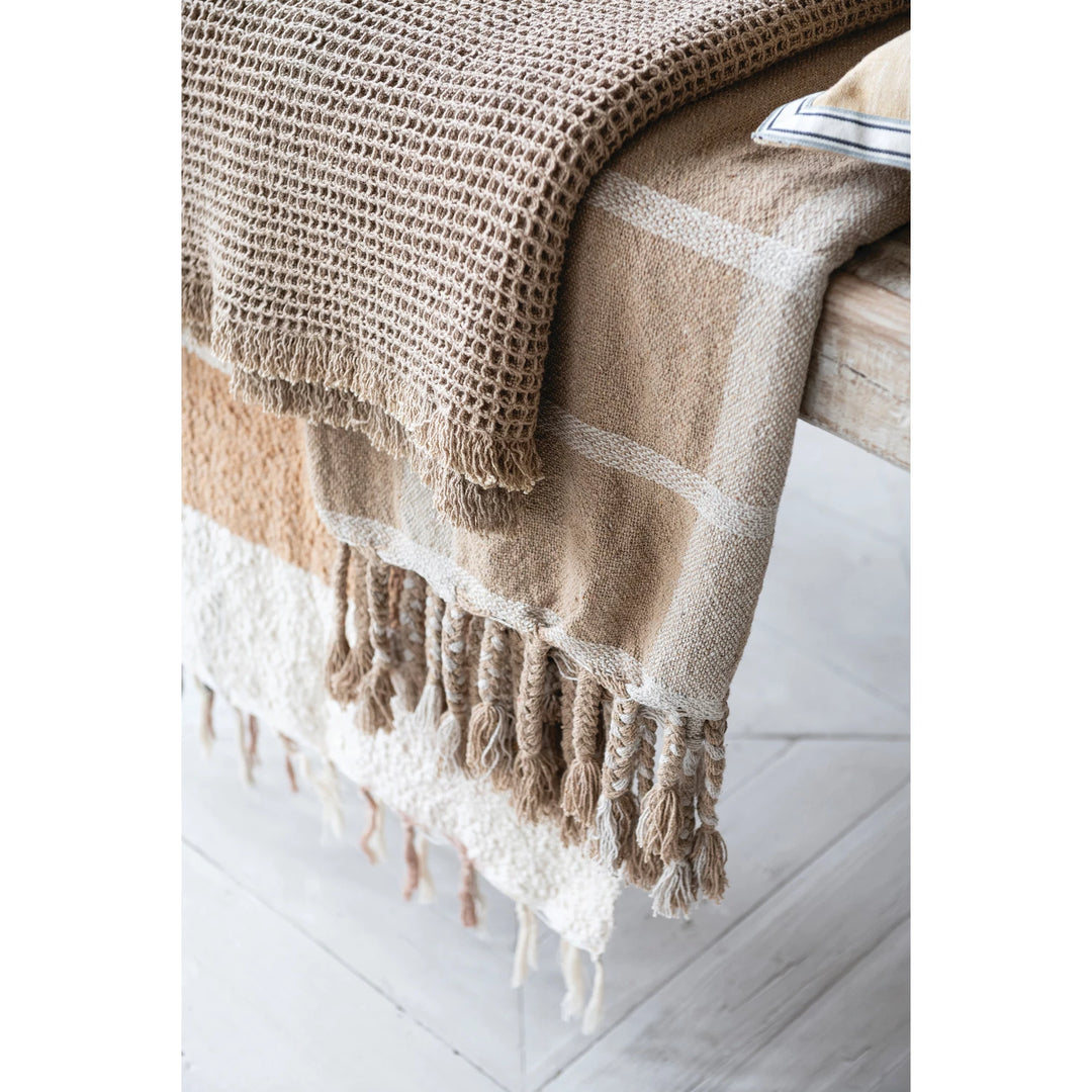 Brown Waffle Weave Throw