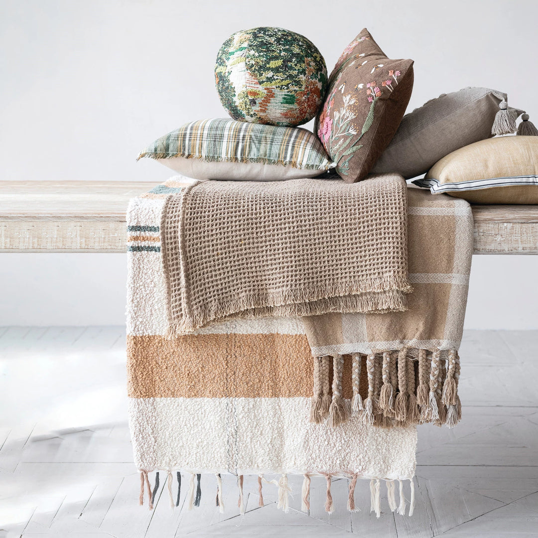 Brown Waffle Weave Throw