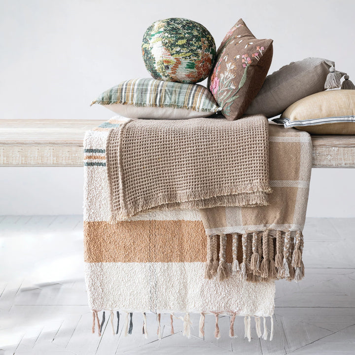 Brown Waffle Weave Throw