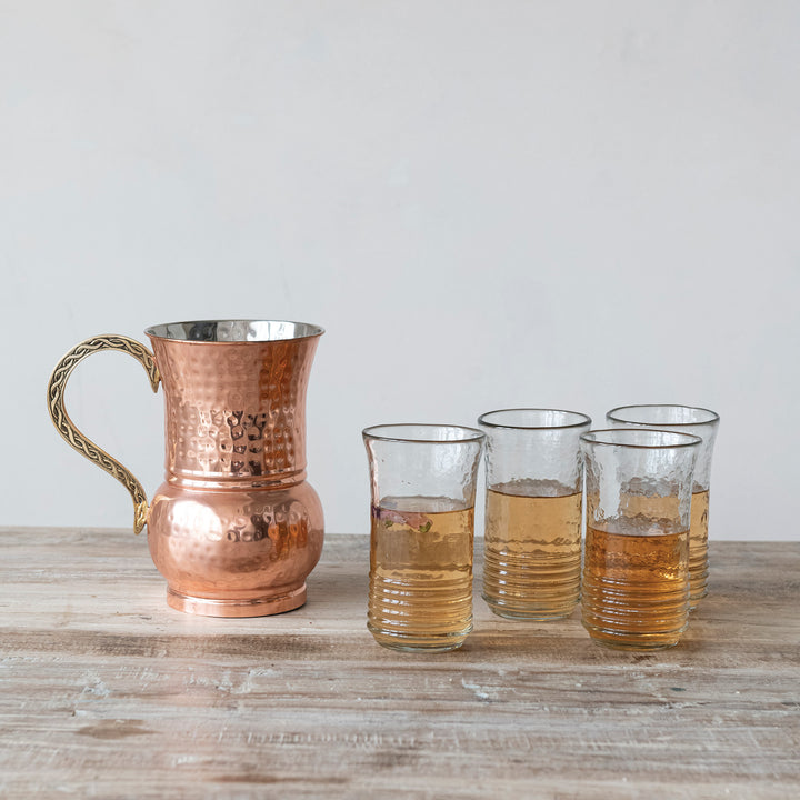 Hammered Stainless Steel Pitcher, Copper Finish