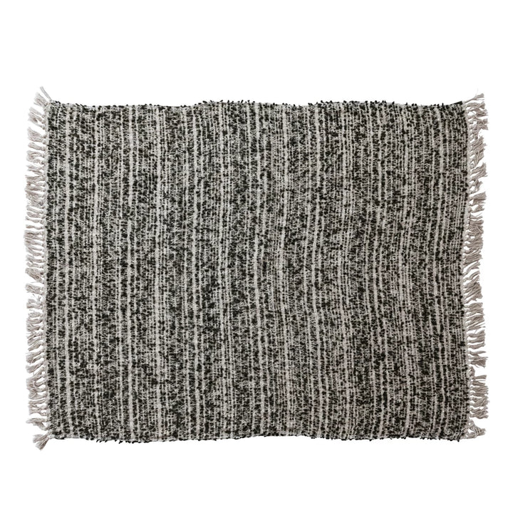 woven cotton and acrylic blend throw blanket